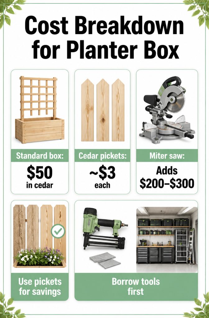 How to Build a DIY Planter Box with Trellis in 6 Steps 9 Cost analysis for building a planter box with trellis.