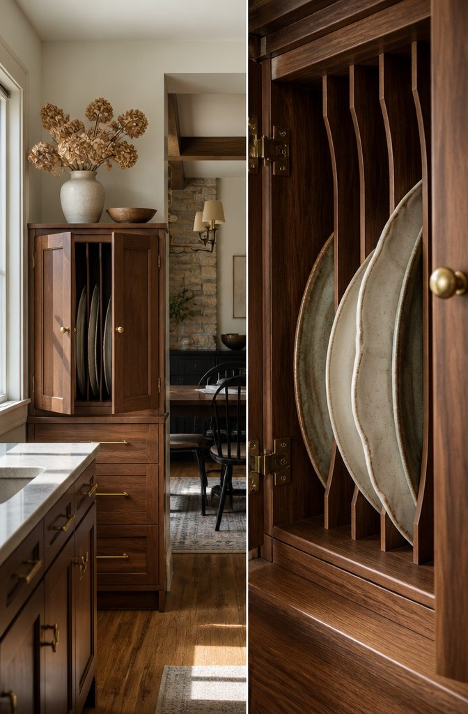 10 Functional Kitchen Cabinet Ideas for Better Storage in 2026 8 Custom kitchen cabinets designed for efficient storage of large items.