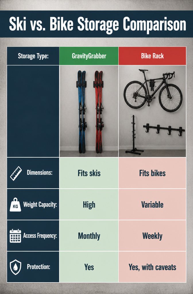 10 Gear Organization Ideas for Your Space in 2026 15 Comparison of ski and bike storage solutions for efficient organization.