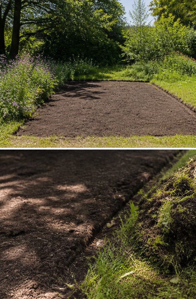 Raised Garden Bed for Beginners: 7 Steps to Start Growing 4 Cleared ground ready for a raised garden bed.