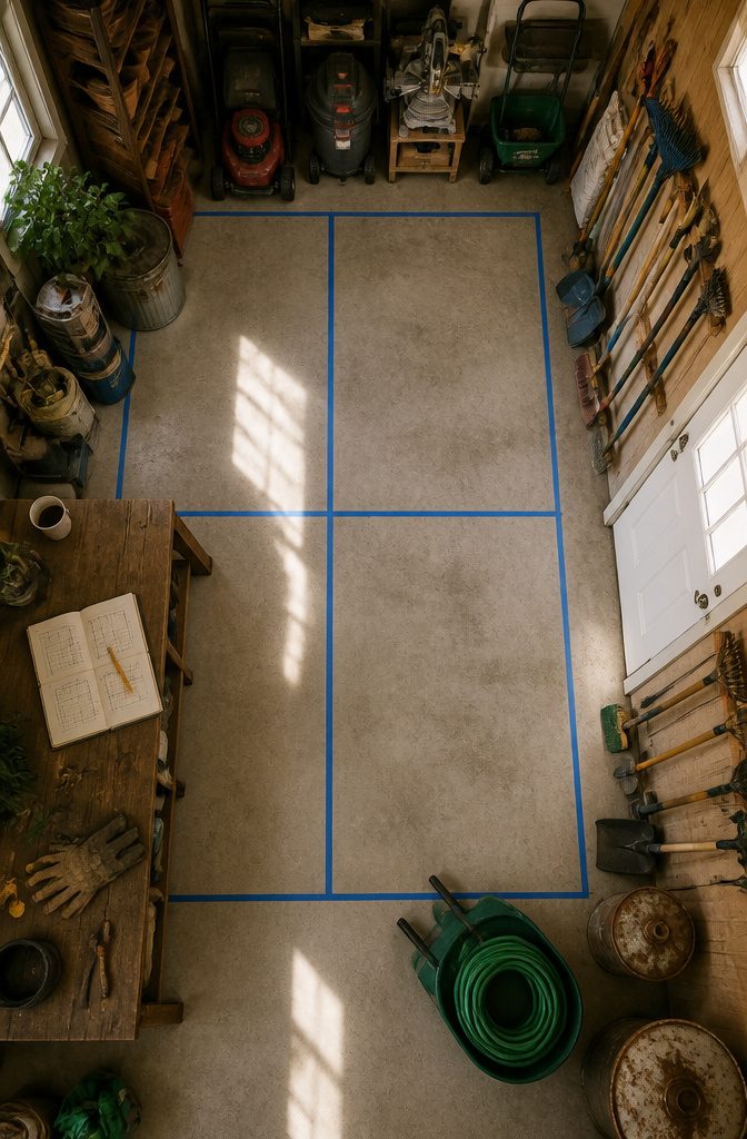 18 Shed Organization Ideas for Tools, Supplies and Storage (2026) 3 A sketch of a shed layout with designated storage zones.
