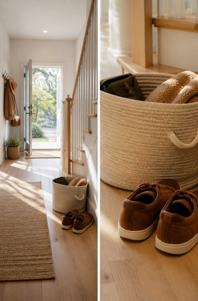 20 Small House Organization Ideas for a Tidier 2026 20 A person organizing items in a small living room.