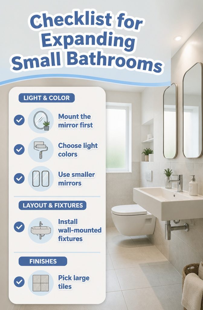 19 UK Bathroom Ideas for 2026: Colors, Layouts and Details 20 Checklist for expanding small bathrooms with wall-mounted fixtures.
