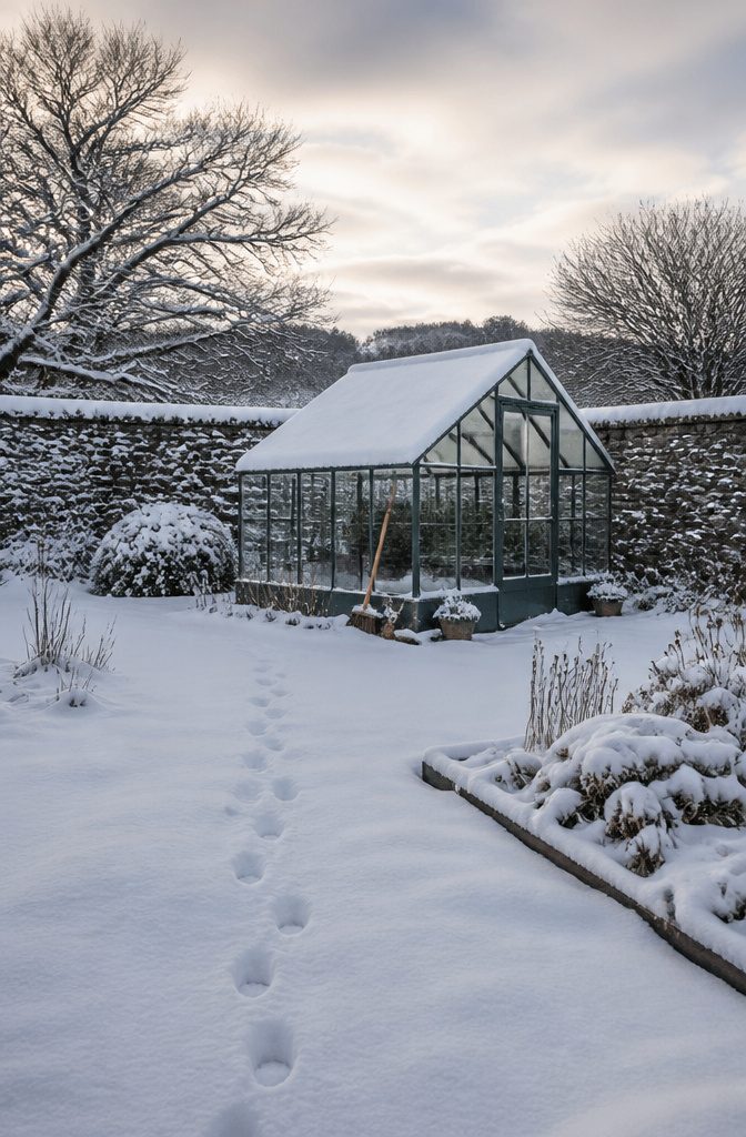 Winter Greenhouse Maintenance: A 7-Step Guide to Protecting Your Structure 5 A broom used for removing snow from a greenhouse roof.